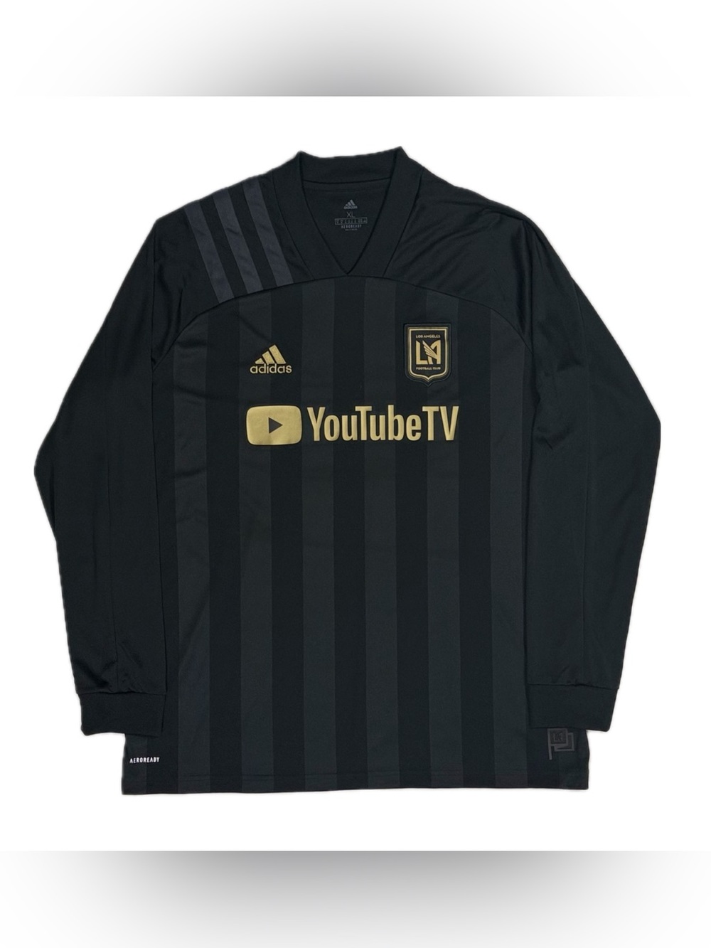 Adidas Aeroready LAFC black gold long sleeve soccer jersey mens XL